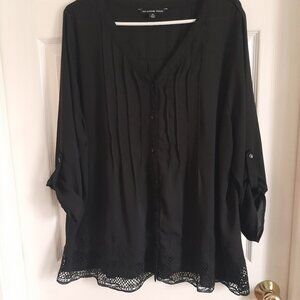 Zac & Rachel Black top sz 2X